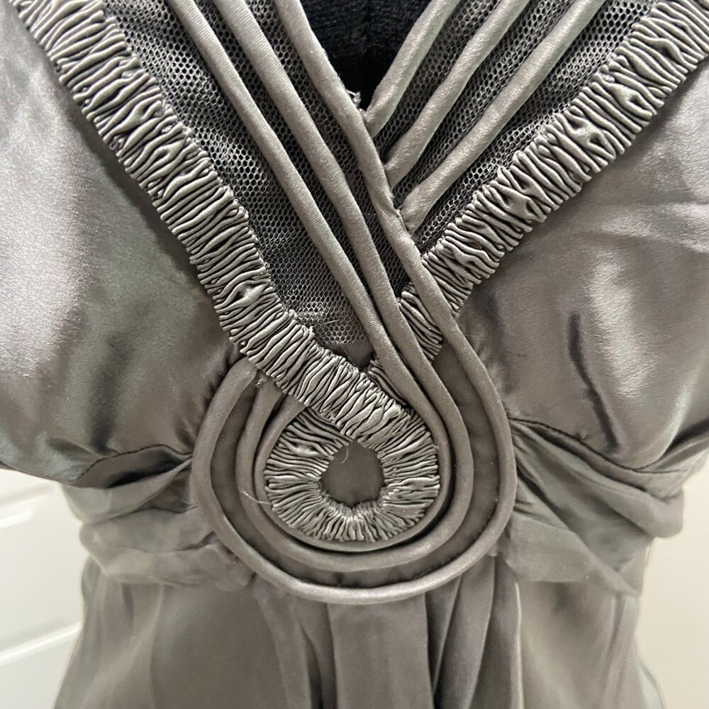 BCBG MaxAzria Silver Top with Bow